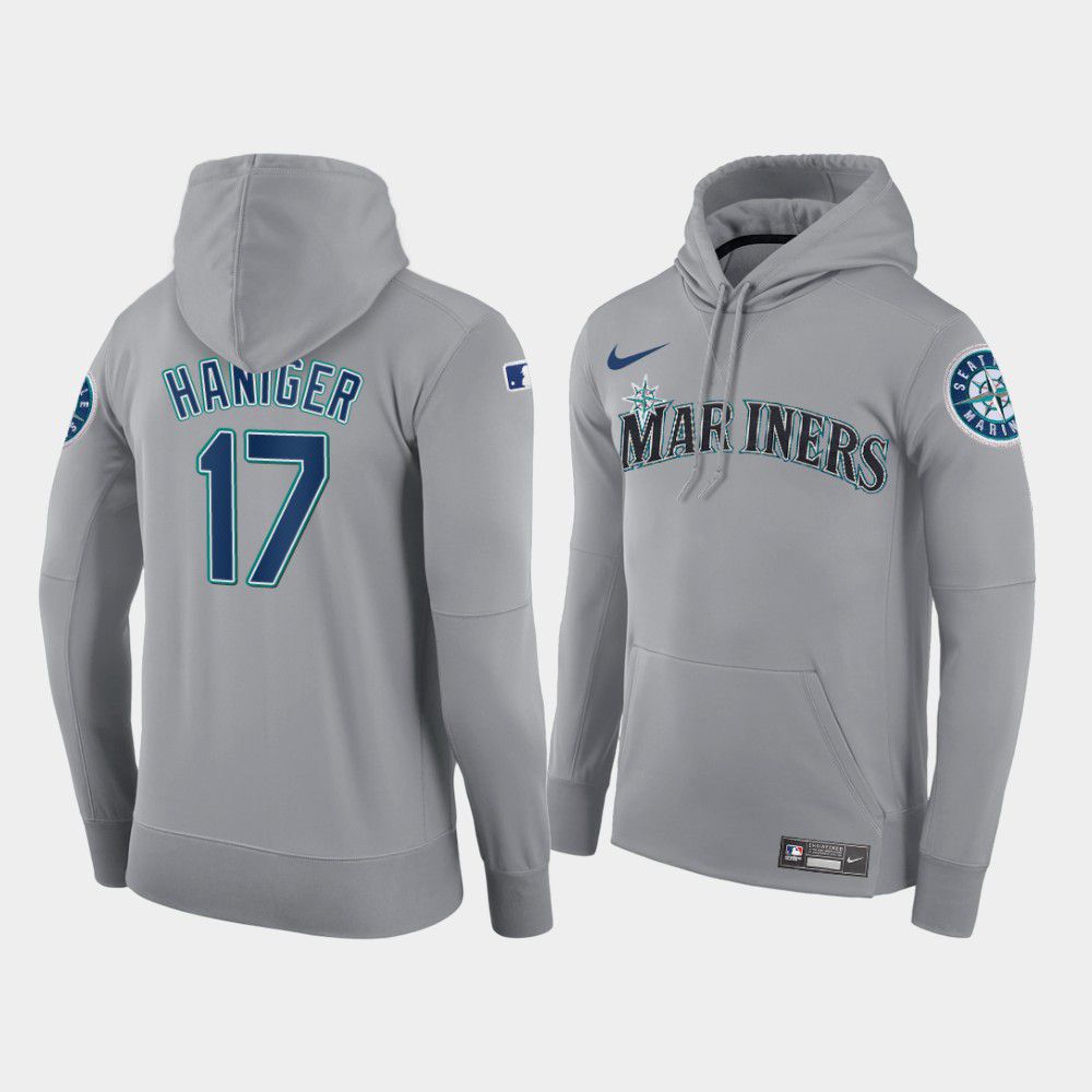 Men Seattle Mariners #17 Haniger gray road hoodie 2021 MLB Nike Jerseys